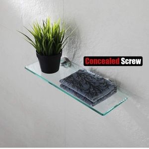 JQK Bathroom Glass Shelf, Tempered Glass Shower Storage